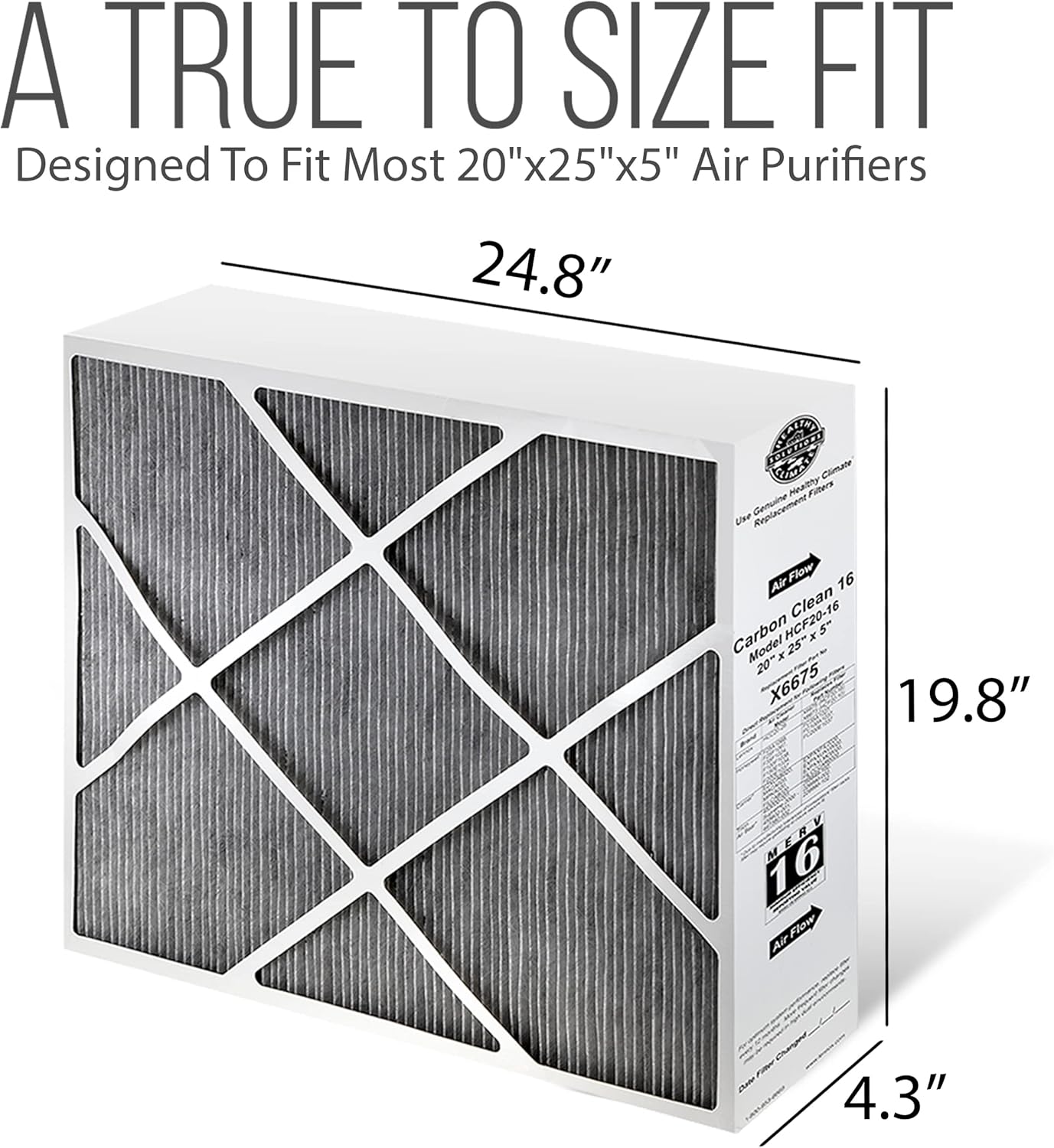 Lennox 20x25x5 Furnace Filter, X6675 Filter Replacement, Merv 16 Carbon Clean with Homequip Disposal Bag 2-Pack (Actual Size: 19.8 x 24.8 x 4.3 Inches) 2 81sX0RWsFGL. AC SL1500 - osborneandcompany.org